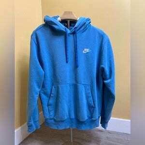 NIKE  Light Blue Hoodie Sweatshirt Men’s Faded DISTRESSED cuffs Size S